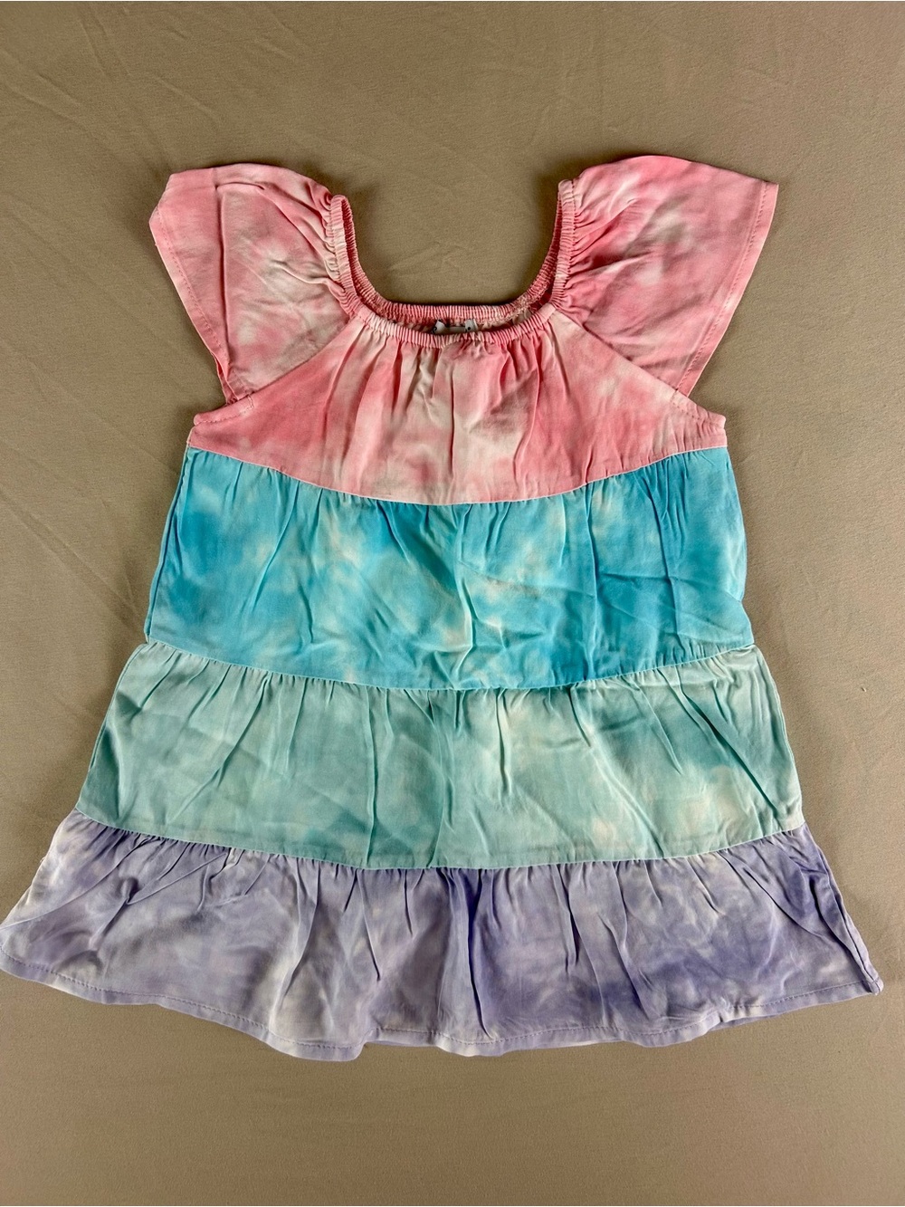 Splendid Girls Pastel Tiered Tie-Dye Dress